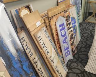 Decorative wood signs. 