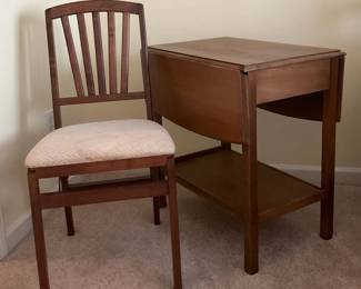 Vintage Folding Chair And Table 