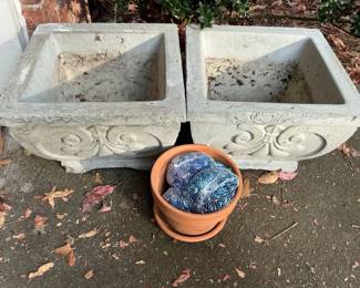 Stone And Ceramic Planters