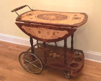 Vintage Italian DropLeaf Bar Cart