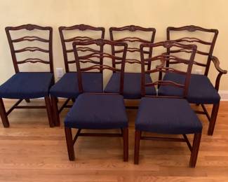Blue Cushioned Dining Chairs 