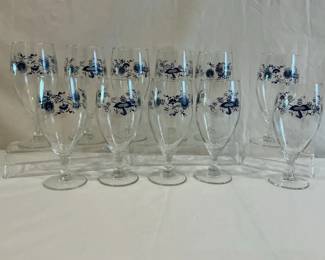 Blue Danube Floral Wine Glasses