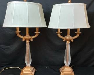 Brass Colored Glass Lamps 