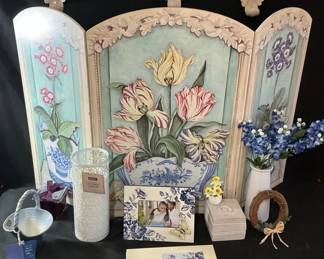 Floral Fireplace Screen And Decor