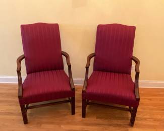 Red Cushioned Arm Chairs 