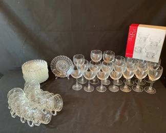 Glass Cups, Saucers, And Wine Glasses