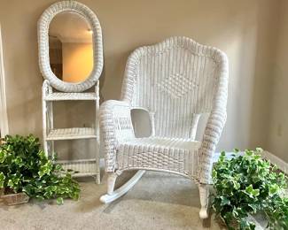 White Wicker Set