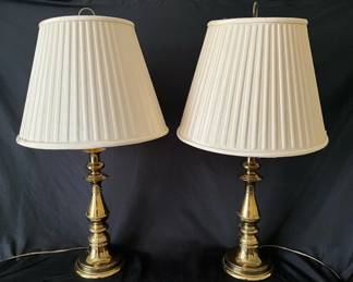 Pair Of Brass Colored Lamps
