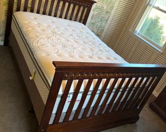 Full to Queen Headboard & Footboard w Full box spring and mattress $ 250.00
HB 60.5”w 45”t. FB 60.5”w 37.5”t