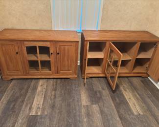 (2) Oak Cabinets/ Buffets or Entertainment centers 
$300.00 each
55”w 22”d 33”t