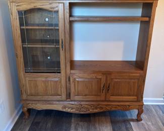 Oak Console/Entertainment Center by “Arbek”  $280.00
61.5”w 17”d 59”t