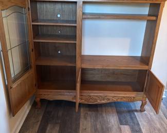 Oak Console/Entertainment Center by “Arbek”  $280.00
61.5”w 17”d 59”t