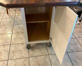 Rolling kitchen island with storage $250.00 45”w 32”d 36.5”t
