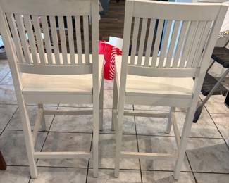 2) white counter chairs $50.00 each
