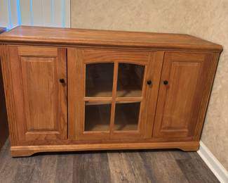 (2) Oak Cabinets/ Buffets or Entertainment centers 
$300.00 each
55”w 22”d 33”t