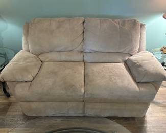 Beige fabric Reclining Loveseat $250.00
70”L 33”d 38”t