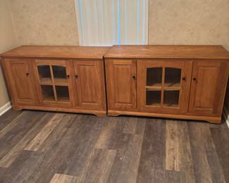 (2) Oak Cabinets/ Buffets or Entertainment centers 
$300.00 each
55”w 22”d 33”t