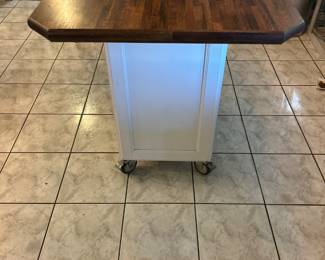 Rolling kitchen island with storage $250.00 45”w 32”d 36.5”t