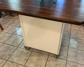 Rolling kitchen island with storage $250.00 45”w 32”d 36.5”t