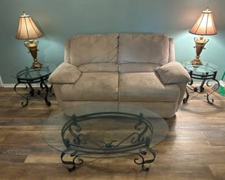 Beige fabric Reclining Loveseat $250.00
70”L 33”d 38”t