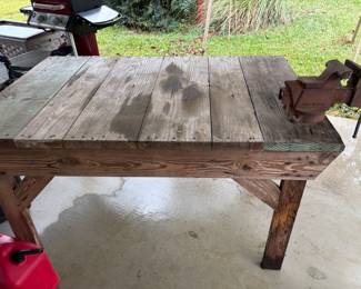 Work bench w vise $
59.5”L 38.5”d 33.5”t