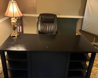 Havertys Black Wood Desk 5 drawer & bookshelves $450.00
69”L 32”w 30”t