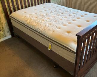 Full to Queen Headboard & Footboard w Full box spring and mattress $ 250.00
HB 60.5”w 45”t. FB 60.5”w 37.5”t