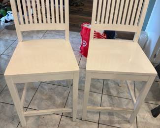 (2) white counter chairs $50.00 each
