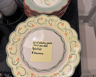 8 Pfaltzgraff dinner plates and 8 salad plates $80.00 set
