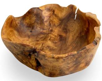 Vintage Hand Carved Burl Wood Dish
