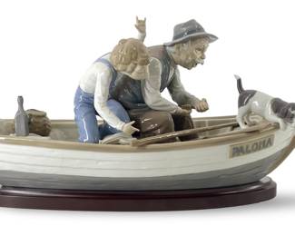 Lladro Porcelain “Fishing with Gramps" Sculpture
