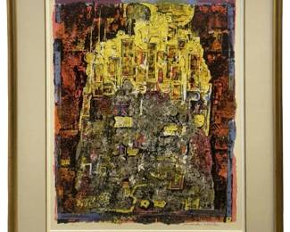 Signed Shraga Weil Vibrant Lithograph
