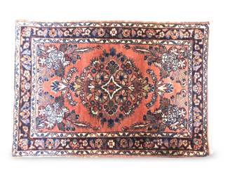 Vintage Sarouk Handwoven Fringe Prayer Rug
