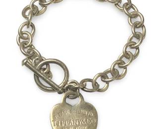 Tiffany & Co. Sterling Heart Tag Charm Bracelet
