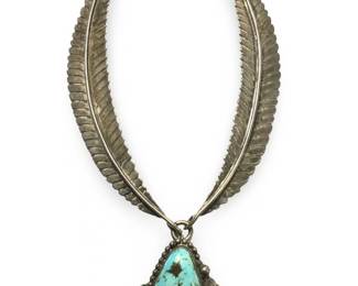 Signed H.Shelton Native American Silver Turquoise
