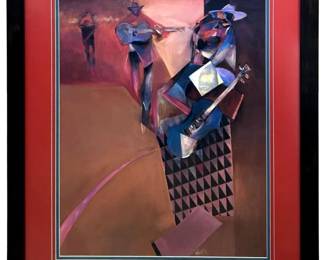 Vintage Veloy Vigil Cubism Print
