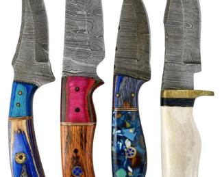 4pc Handcrafted Damascus Steel Knives
