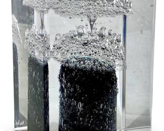 Signed Vintage Mid Century Modern Glass Bubble Art
