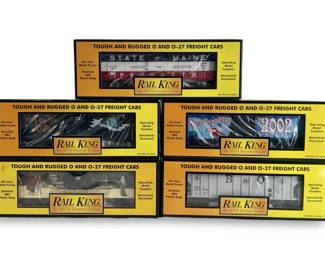5pc Rail King MTH Electric Train Boxcar Collection
