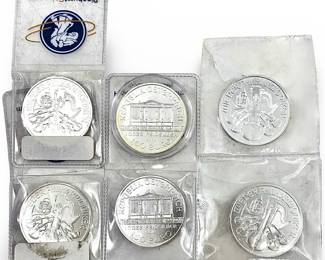 6pc 1oz Austrian Philharmonic Fine Silver Coins
