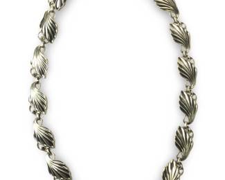 Vintage 835 Silver Leaf Choker Necklace
