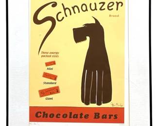 Signed Ken Bailey “Schnauzer Bars" Vintage Ad
