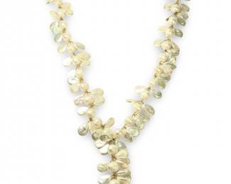 Long Mother of Pearl Keshi Necklace
