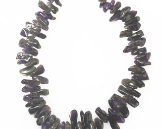 Chunky Tumbled Bead Amethyst Necklace
