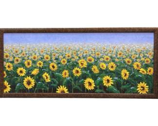 Signed Eaton Sunflower Oil on Panel
