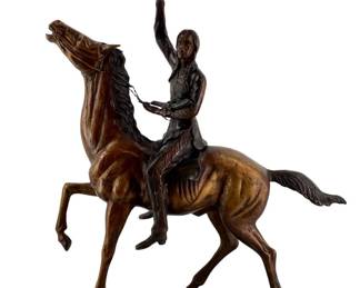 Signed Frederic Remington Buffalo Signal Bronze
