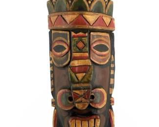 Hand Carved Wooden Tribal Folk Art Mask
