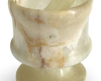 White Marble Mortar and Pestle
