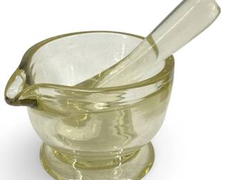 Hand Blown Glass Mortar and Pestle
