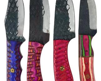 4pc Hand Forged Knife and Sheathe Collection
